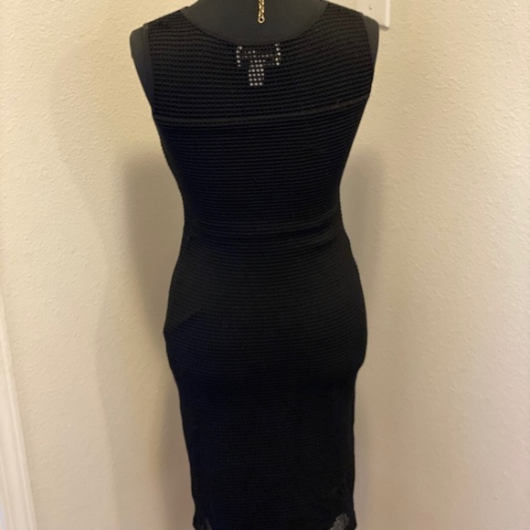 Joseph Ribkoff Black Mesh Bodycon Dress Fitted - Picture 5 of 8